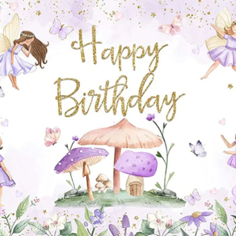 Fairy theme birthday backdrop